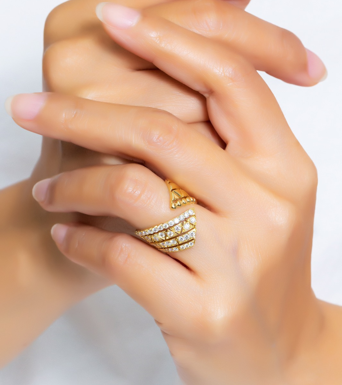 Yellow Gold Ring with Diamonds by Etho Maria